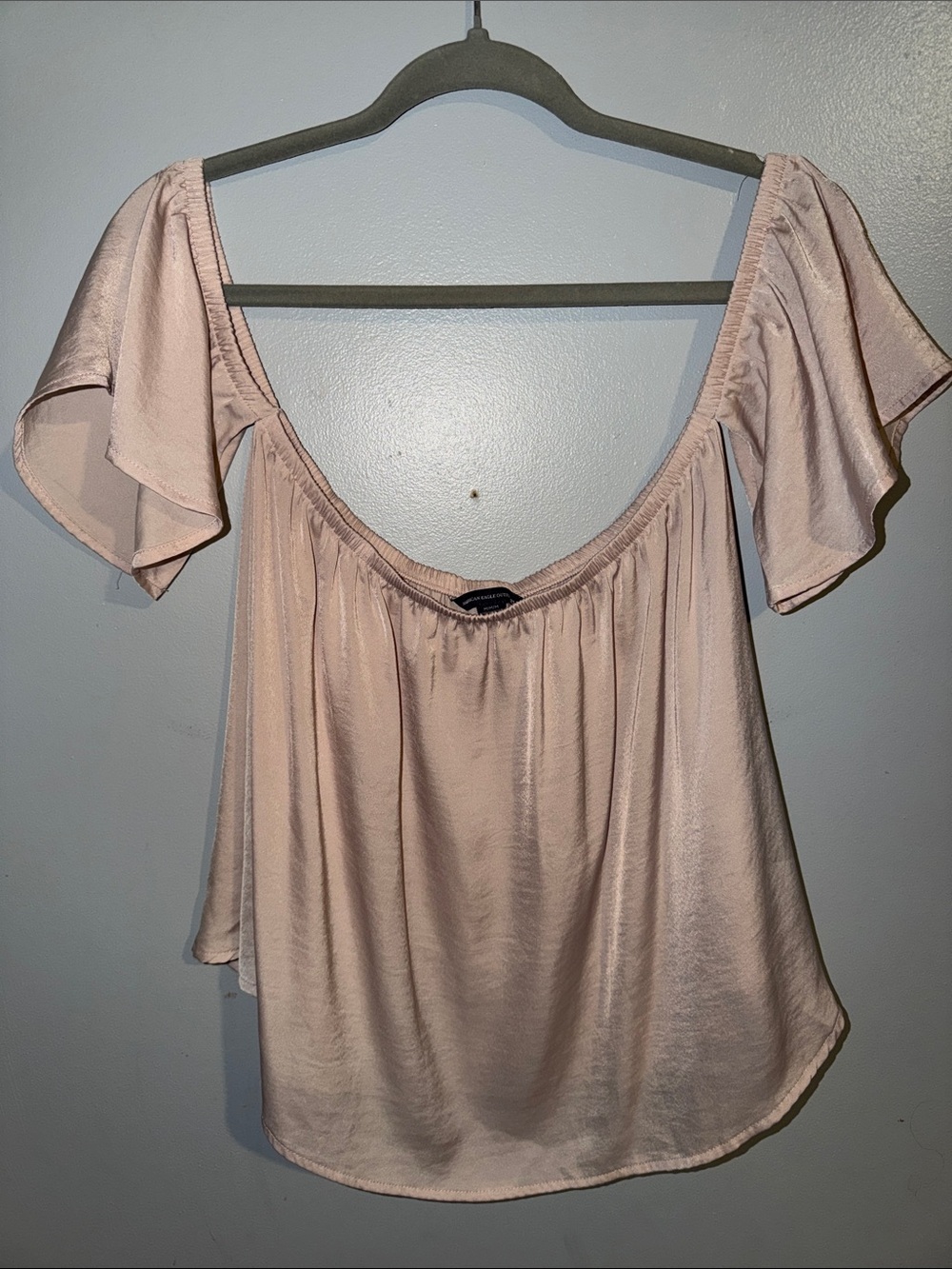 Pale Rose Top with off the shoulder sleeves